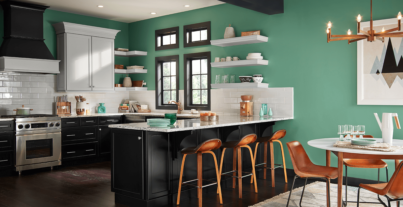 Sơn nội thất màu xanh táo độc đáo cho không gian bếp
